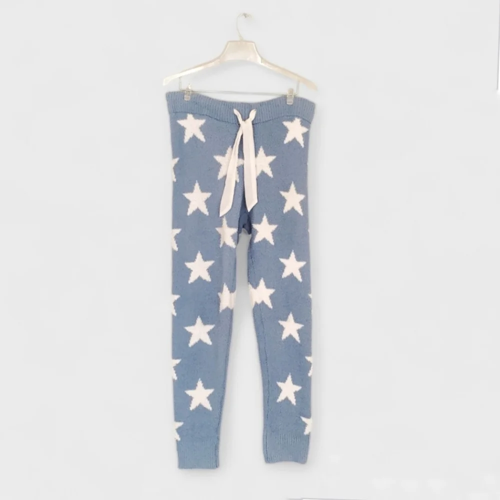 Honeydew Ladies' Ultra Soft Chenille PJ Pants Lovebird Stars Large